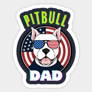 Pitbull Dad USA Flag Sticker